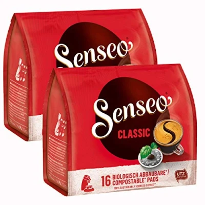 Abbildung von Senseo Kaffeepads Klassisch / Classic, neues Design, Intensiver &amp; Vollmundiger Geschmack, Kaffee, 2er Pack, 2 x 16 Pads