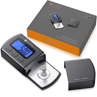 Abbildung von Neoteck Digitale Tonarmwaage Turntable Stylus Force Scale Gauge Tester Prüfvorrichtung der Kraft vom Plattenspieler 0,01g Blaue LCD Hintergrundbeleuchtung für Tonarm des Plattenspielers