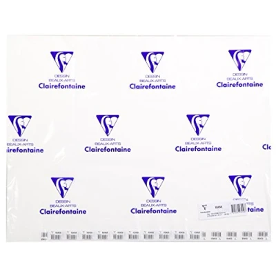 Abbildung von Clairefontaine 93458C Packung (mit 25 Bögen Aquarellpapier Etival, feinkörnig, 100% Zellulose, 50 x 65 cm, 300g, ideal für Nasstechniken) weiß