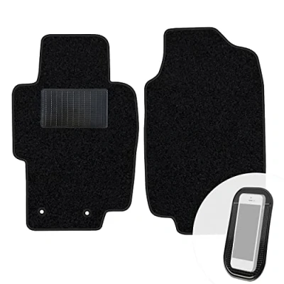 Abbildung von moto MOLTICO Vorne Fußmatten Auto Velours Autoteppiche Schwarz Automatten Set 2 teilig passend für Honda Accord VII 2003 2007