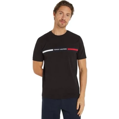 Abbildung von Tommy Hilfiger Chest Insert TEE Tshirt print, Herren, Größe: XS, Black