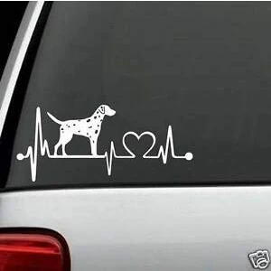Abbildung von SUPERSTICKI Herzschlag Heartbeat Dalmatiner 25cm Aufkleber,Autoaufkleber,Sticker,Decal,Wandtattoo, aus Hochleistungsfolie,UV&amp;waschanlagenfest,