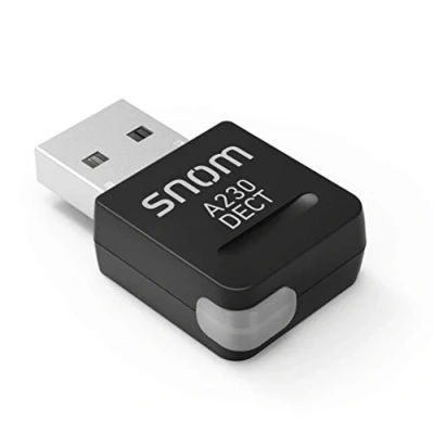 Abbildung von Snom A230 USB DECT Dongle wird über den vorhandenen Port des Tischtelefons verbunden und dient fortan als Basisstation, Keine Konfiguration nötig, 00004386