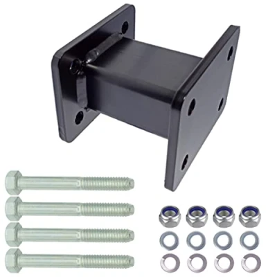 Abbildung von XIMPLIO Anhängerkupplung Verlängerung 100 mm Hakenverlängerung Adapter für AHK Anschraubplatte Flanschkugel 4 Loch 83x56 Lochabstand