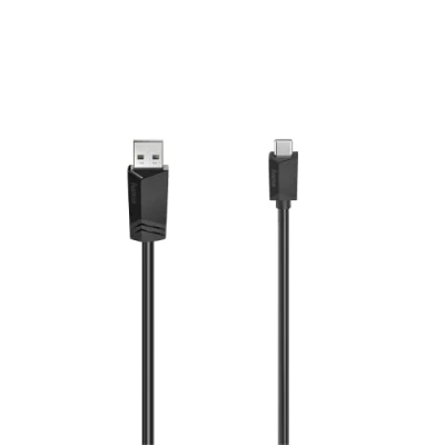 Abbildung von Hama USB C Kabel 1,50 m (Ladekabel A auf C, Typ Datenübertragung 480 Mbit/s, Datenkabel für PC, Laptop, Tablet, Handy, Game Controller etc., schlankes Steckergehäuse) schwarz