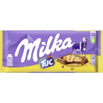 Abbildung von Milka TUC Cracker 1 x 87g I Alpenmilch Schokolade mit Mini Salzcrackern aus 100% Tafelschokolade