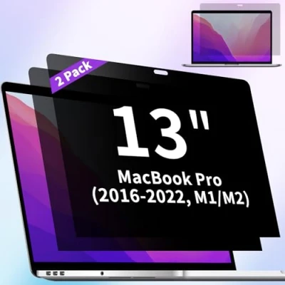 Abbildung von ANTOGOO V 2 Stück Sichtschutz Kompatibel mit MacBook Pro 13 Zoll Displayschutzfolie (2016, 2017, 2018, 2019, 2020, 2021, 2022, M1, M2), Laptop Matt Anti Blaulicht Blendfilter