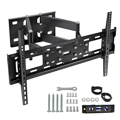 Abbildung von Leyf Einstellbare, Neigbare und Schwenkbare TV Wandhalterung Halterung für Gebogene, flache Fernseher Monitore VESA 400x600 max (32’’ 75’’) 50 kg Halterung, Neigen, Schwenken
