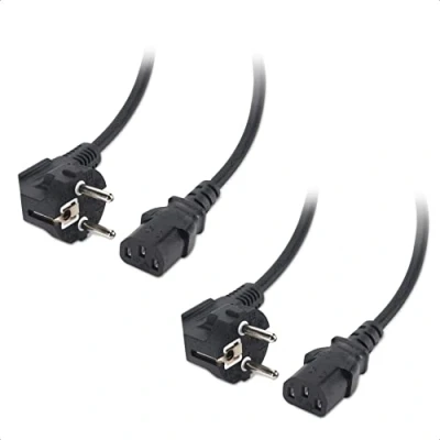 Abbildung von Cable Matters 2 Pack 3 Prong kaltgerätekabel 2m, C13 Monitor stromkabel (IEC Netzkabel), TV Netzkabel, Computernetzkabel (CEE 7/7 zu IEC C13)