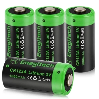 Abbildung von Enegitech CR123A 3V Lithium Batterie, 123A Batterien für Rauchmelder, Kohlenmonoxid Melder, Shelly Temperatursensor/Floor, Wassermelder Alarmsysteme Nicht Wiederaufladbar (CR123A 4 Pack)