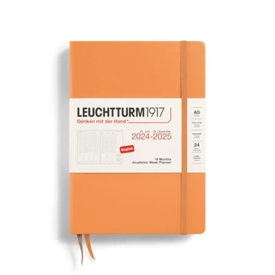 Abbildung von LEUCHTTURM1917 370727 Akademischer Wochenplaner Medium (A5) 2025, 18 Monate (07.2024 12.2025), Hardcover, Apricot, Englisch