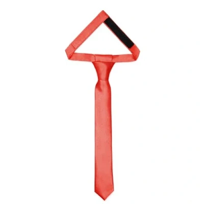 Abbildung von Ladeheid Kinder Krawatte für Jungen Eleganter glänzender Look, Vorgebunden mit einem Klettverschluß, Perfekt besondere Anlässe Stilvolle Ansteckkrawatte TKS (31cm x 4cm, Rot)
