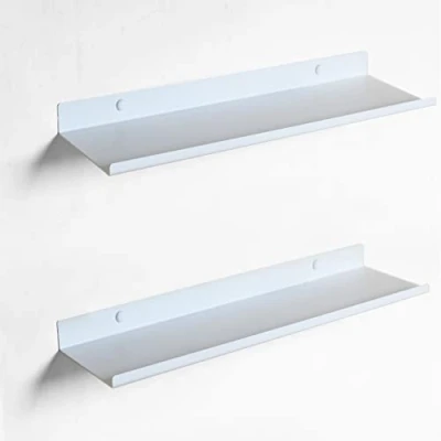 Abbildung von Wandregal Weiß Aus Metall 2er Set Schweberegale Weiss 35x10 cm Kleines Küche Badezimmer Regal Wand Schweberegal für Schlafzimmer, Wohnzimmer, Büro Kinderzimmer 2,