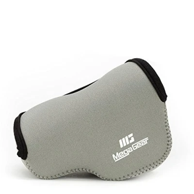 Abbildung von MegaGear &#039;&#039;Ultra Light&#039;&#039; Neoprene Kameratasche mit Karabiner für Sony NEX 5TL, 5R, 3N SELP1650, A5000, A5100 16 50mm (Grau)