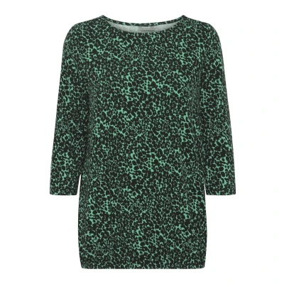 Abbildung von Fransa FREM Langarmshirt, Damen, Größe: Large, Holly green graphic aop