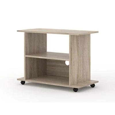 Abbildung von BIM Furniture TV Lowboard Schrank mit Rädern Yogi 80 cm Tisch Sideboard Kommode Hi Fi (Sonoma Eiche)