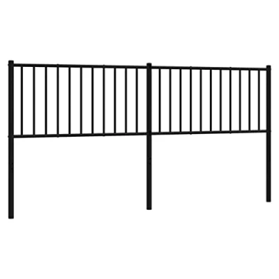 Abbildung von vidaXL Kopfteil, Bettkopfteil aus Stahl Metallkonstruktion, Betthaupt für Bett Metallbett Bettgestell, Bettzubehör Schlafzimmer, Metall Schwarz 180cm