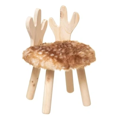 Abbildung von Atmosphera Kinderhocker Hirsch Beige Kunstpelz