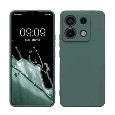 Abbildung von kwmobile Handyhülle kompatibel mit Xiaomi Redmi Note 13 Pro 5G / Poco X6 Hülle Handy Case aus weichem Silikon in Blaugrün