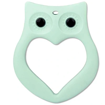 Abbildung von PREMYO Eule Beißring für Babys Kühlend Zahnungshilfe aus Silikon BPA Frei Weich Lindert Schmerzen beim Zahnen Minze