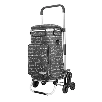 Abbildung von RUBBERNECK Einkaufstrolley Klappbarer Einkaufswagen mit Kühlfach, Treppensteiger Funktion, 44 l, Reflektorstreifen, Regenschirmhalter, höhenverstellbarer Teleskopgriff