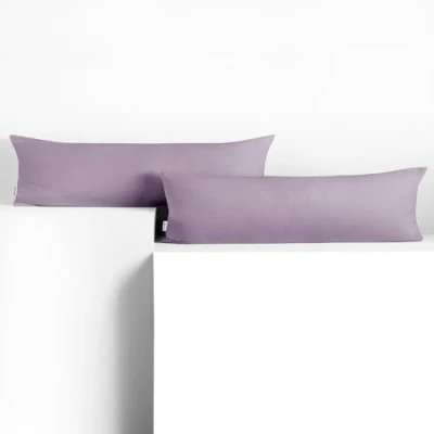 Abbildung von DecoKing 2 Kissenbezüge 20x120 cm Jersey Baumwolle Reißverschluss violett Amber