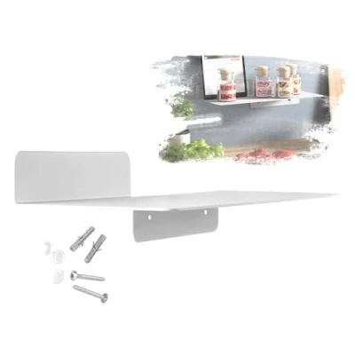 Abbildung von SOTECH Design Wandregal Hover I 350 x 130 78 mm weiß, Wandmontage, Hängeregal inkl. Befestigungsset für Bad Küche oder Wohnzimmer