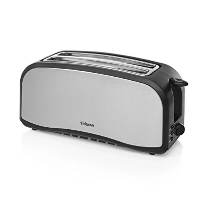 Abbildung von Tristar BR 1046 Toaster, 4 Scheibe(n), Schwarz, Edelstahl, Tasten, Drehregler, 1400 W, 230 V