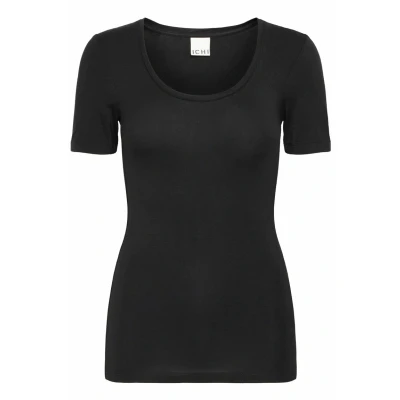 Abbildung von ICHI Ihzola Plain SS Tshirt basic, Damen, Größe: Large, Black