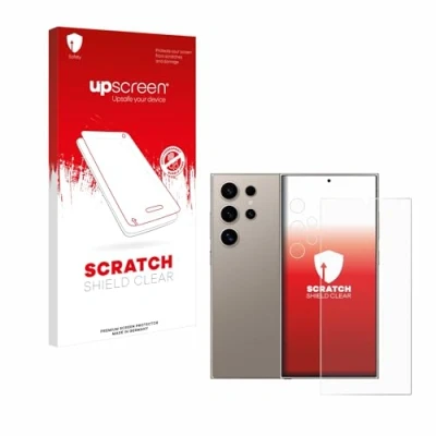 Abbildung von upscreen Schutzfolie für Samsung Galaxy S24 Ultra (case friendly) (Display+Kamera) Kristall klar, Kratzschutz, Anti Fingerprint