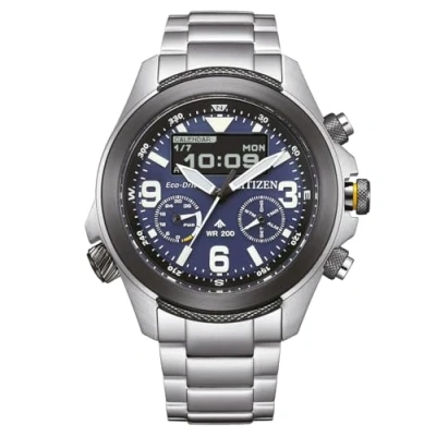 Abbildung von Citizen JV1006 51L Promaster Eco Drive Solar Herrenuhr AnaDigi Stahl/Blau