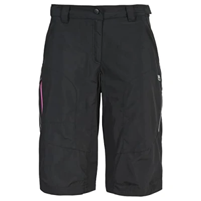 Abbildung von Trespass Sinem, Black, XXS, Schnelltrocknende Fahrradshorts mit UV Schutz für Damen, XX Small / 2XS 2X Small, Schwarz
