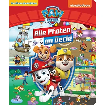 Abbildung von PAW Patrol Alle Pfoten an Deck! Verrückte Such Bilder, groß Wimmelbuch Pappbilderbuch mit wattiertem Umschlag