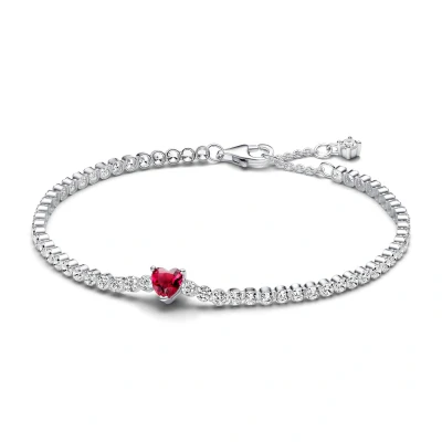 Abbildung von Pandora Sparkling Heart Armband, Damen, Größe: 16, Red