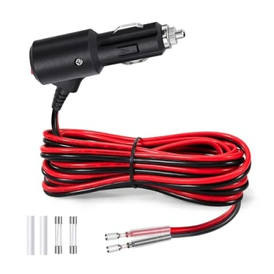 Abbildung von GUNGY 3 Meter Zigarettenanzünder Stecker Verlängerungskabel mit Schalter 12 V/24 V Autostecker 14AWG Steckerkabel Sicherung 15A für Auto LKW Wohnmobil