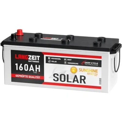 Abbildung von Solarbatterie 160Ah 12V Wohnmobil Boot Wohnwagen Camping Schiff Batterie Solar