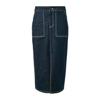 Abbildung von comma casual identity MIT Waschung Alinienrock, Damen, Größe: 40, Navy