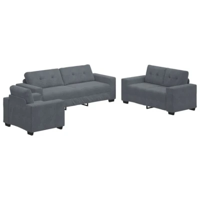 Abbildung von vidaXL Sofa Set von 3 Dunkelgrau, Teile