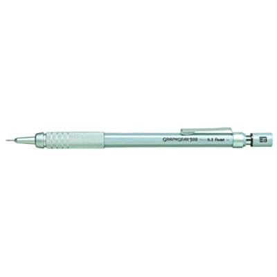Abbildung von Pentel GraphGear500 PG513 Druckbleistift mit Metall Griffzone, 0.3 mm, Härtegrad HB (12 Stück)