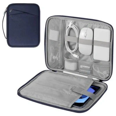 Abbildung von MoKo 9 11 Zoll Tablet Hülle, Tragetasche mit Griff für iPad Pro M4 2024/11 Air M2 2024/iPad 10th 10,9 5/4 10,9, Galaxy Tab S9/S8/S7/A9+/A8/A7, Indigo