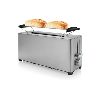 Abbildung von Princess 01.142401.01.001 Edelstahltoaster Langschlitz, 2 Scheibe(n), Edelstahl, Tasten, Drehregler, China, 1050 W