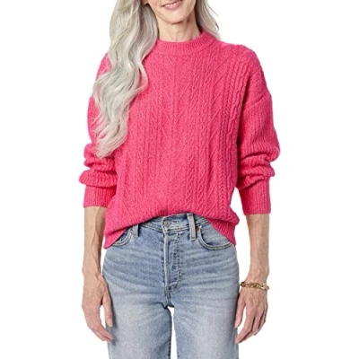 Abbildung von Amazon Essentials Damen Moderner Soft Touch Pullover Mit Rundhalsausschnitt (Erhältlich In Übergröße), Intensive Rosa, S