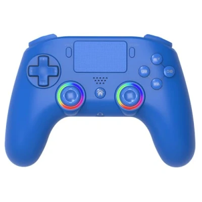 Abbildung von Subsonic Kabelloser Controller für PS4 / Playstation 4 Bluetooth mit LED, Vibration und Gaming Headset Anschluss Blau