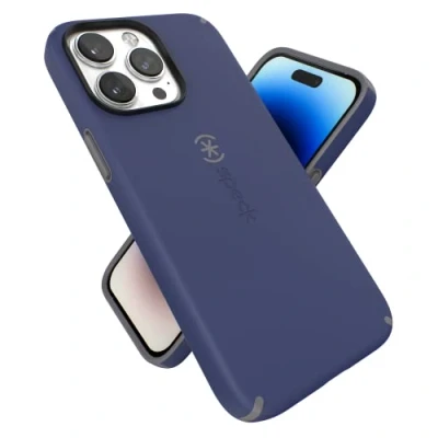 Abbildung von Speck Products CandyShell Pro Schutzhülle für iPhone 14 Max, Preußischblau/Wolkengrau