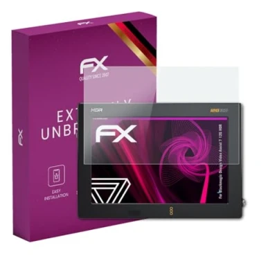 Abbildung von atFoliX Glasfolie kompatibel mit Blackmagic Design Video Assist 7 12G HDR Panzerfolie, 9H Hybrid Glass FX Schutzpanzer Folie