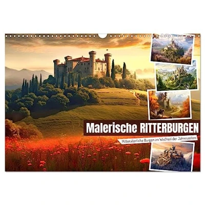 Abbildung von Malerische Ritterburgen (Wandkalender 2025 DIN A3 quer), CALVENDO Monatskalender