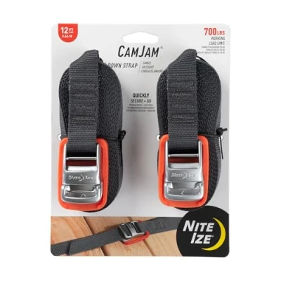 Abbildung von Nite Ize CamJam Spanngurt Spanngurte mit Ratsche Gurte für LKW &amp; Autos Gepäck, Campingausrüstung und andere Lasten Umzugsbedarf 3,6 m Gurt, Orange (2 Stück)