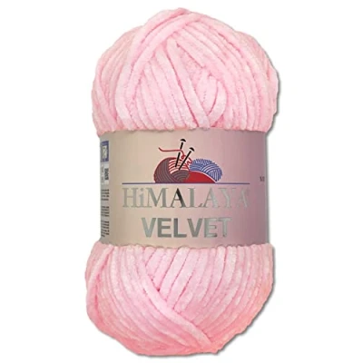 Abbildung von Wohnkult Himalaya 100 g Velvet Dolphin Wolle 40 Farben zur Auswahl Chenille Strickgarn Flauschgarn Glanz Accessoire Kleidung Decken (90003 Babyrosa)