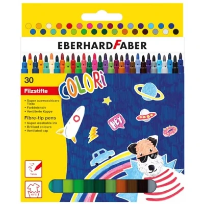 Abbildung von 3 x Eberhard Faber Fasermaler dünn VE=30 Farben