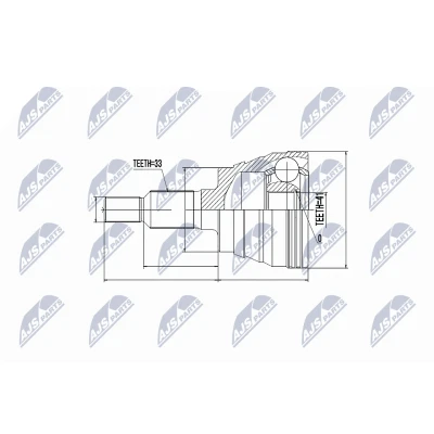 Abbildung von NTY NPZ CH 023 Gelenksatz radseitig FIAT: Freemont, DODGE: Journey MPV